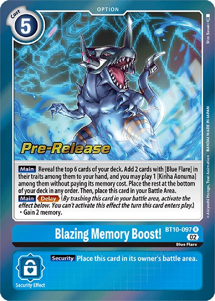 Blazing Memory Boost! [BT10-097] [Xros Encounter Pre-Release Cards]