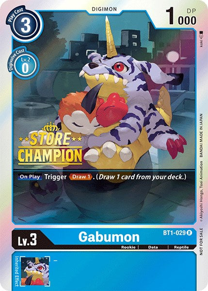 Gabumon [BT1-029] (Store Champion) [Release Special Booster Promos]