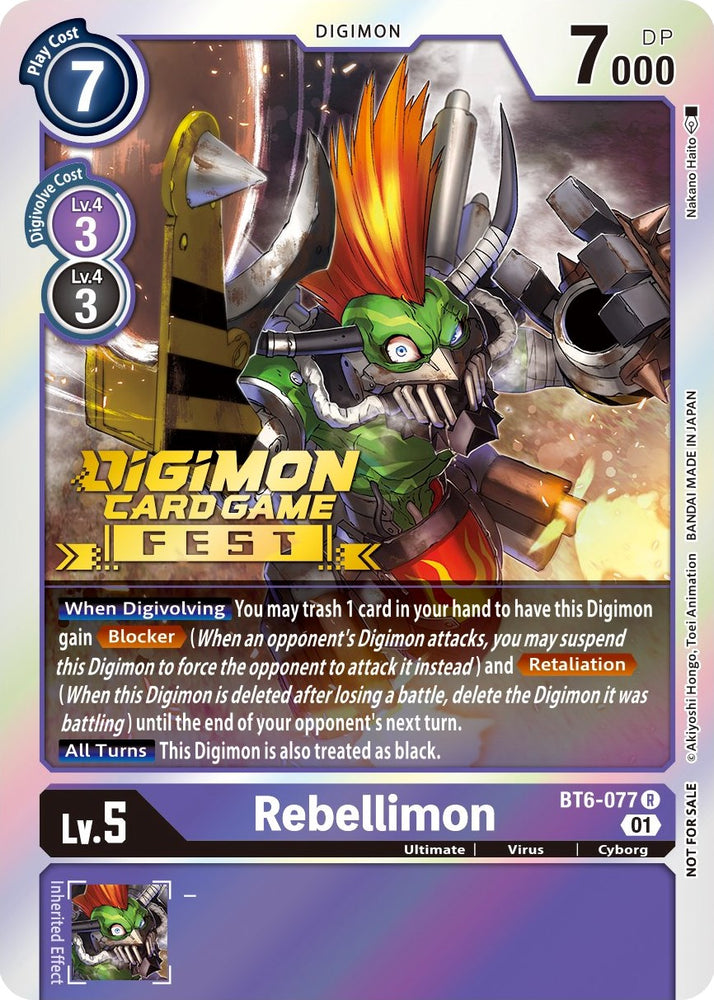 Rebellimon [BT6-077] (Digimon Card Game Fest 2022) [Double Diamond Promos]