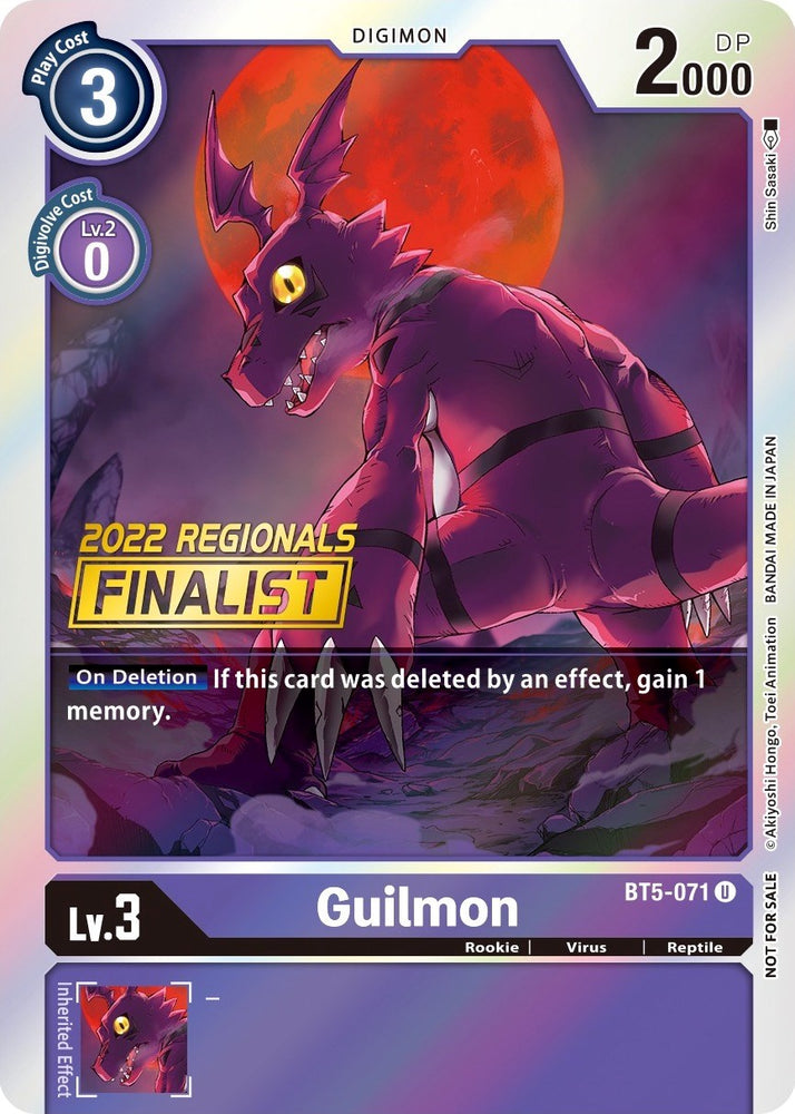 Guilmon [BT5-071] (2022 Championship Offline Regional) (Online Finalist) [Battle of Omni Promos]