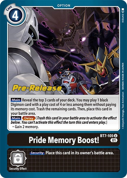 Pride Memory Boost! [BT7-105] [Next Adventure Pre-Release Cards]