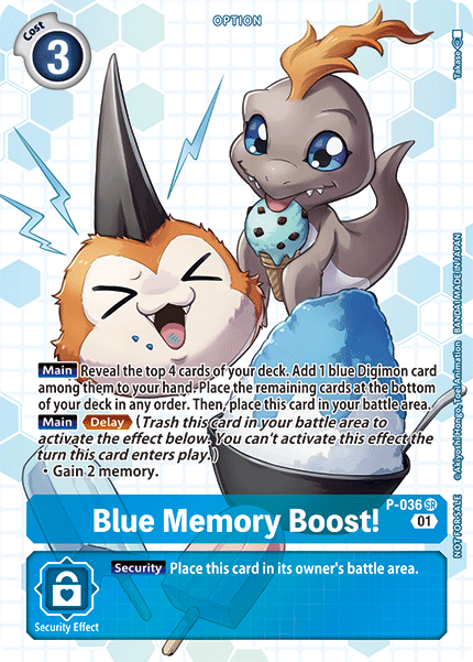Blue Memory Boost! [P-036] (Box Promotion Pack - Next Adventure) [Promotional Cards]