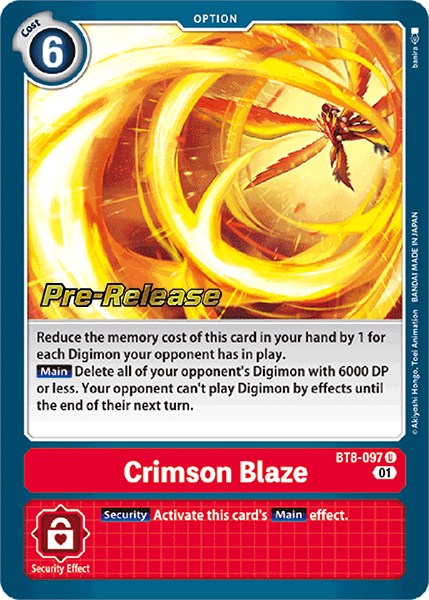 Crimson Blaze [BT8-097] [New Awakening Pre-Release Cards]